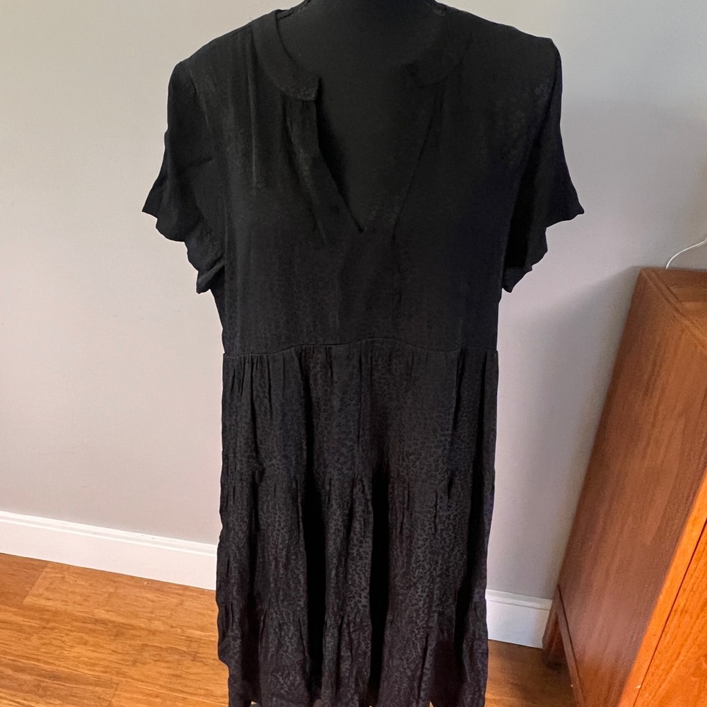 Maeve for Anthropologie Black Sacha Jacquard Tiered Tunic sz L NWT - Picture 9 of 16